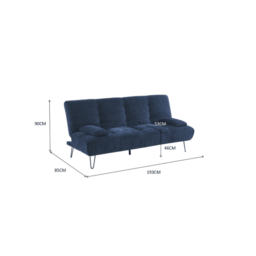 Sofá cama 3 lugares ANDER cor azul Sofá cama 3 lugares ANDER cor azul