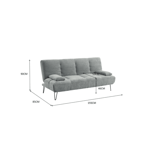 Sofá cama 3 lugares ANDER cor cinza Sofá cama 3 lugares ANDER cor cinza