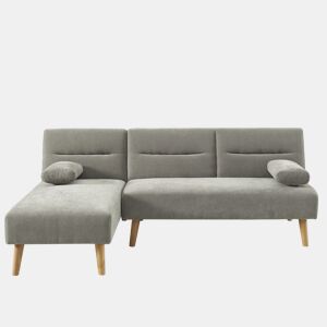 Chaise longue com cama reversível KARINE cor cinza