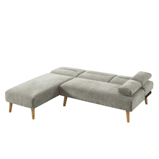 Chaise longue com cama reversível KARINE cor cinza
