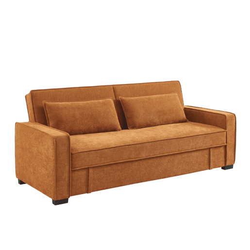 Sofá cama 3 lugares RONAN cor terracota