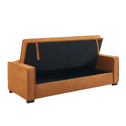 Sofá cama 3 lugares RONAN cor terracota
