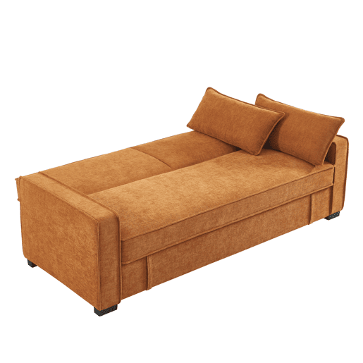Sofá cama 3 lugares RONAN cor terracota