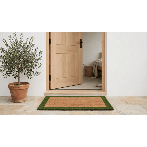 Felpudo CAIRO BORDO 40x70cm fibra de coco cor verde Felpudo CAIRO BORDO 40x70cm fibra de coco cor verde