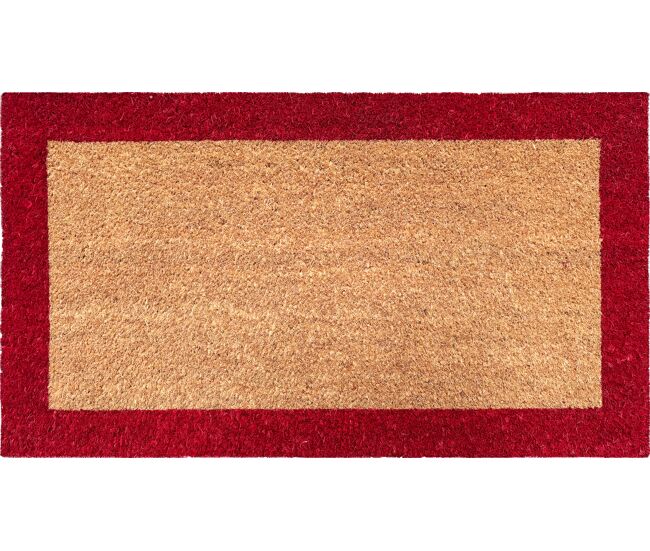 Felpudo cairo bordo 40x70cm fibra coco color rojo