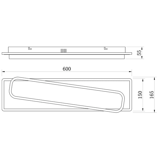 Plafon MANTIS LED 60w 60x15cm branco