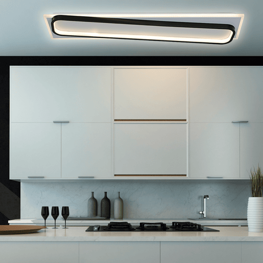 Plafon MANTIS LED 60w 60x15cm branco e preto