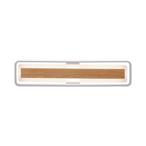 Plafon VOLANO LED 60w 60x15cm branco e madeira