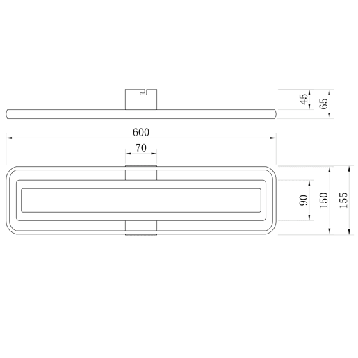 Plafon VOLANO LED 60w 60x15cm branco e madeira