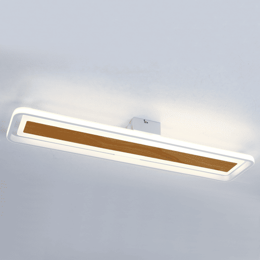 Plafon VOLANO LED 60w 60x15cm branco e madeira