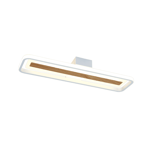 Plafon VOLANO LED 60w 60x15cm branco e madeira