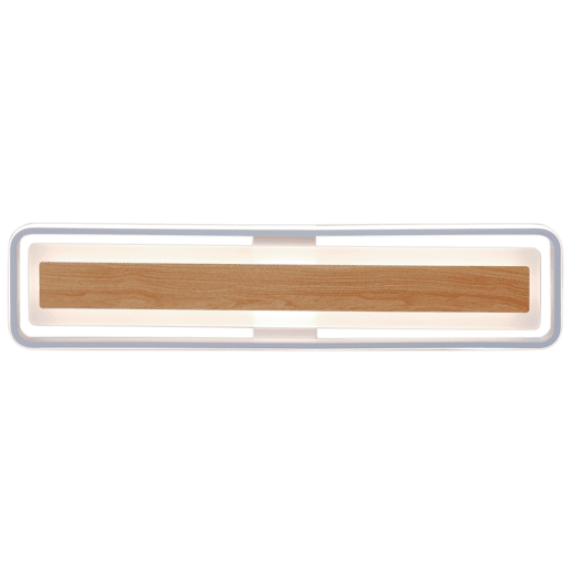 Plafon VOLANO LED 80w 80x18cm branco e madeira