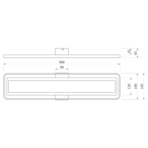 Plafon VOLANO LED 80w 80x18cm branco e madeira