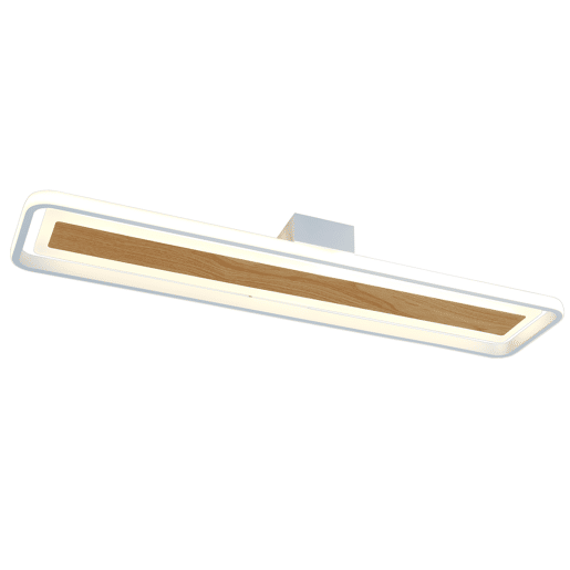 Plafon VOLANO LED 80w 80x18cm branco e madeira