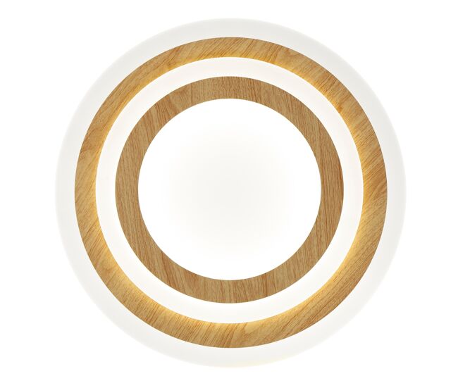 Plafón galet led 38w diámetro 40cm blanco y madera