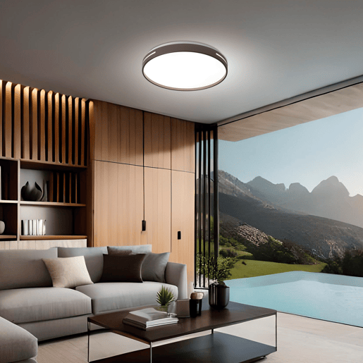 Plafon VITO LED 48w diâmetro 40cm castanho