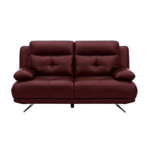 Sofá 2 lugares fixo em pele KAILUA cor vermelho