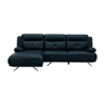 Chaise longue esquerda em pele KAILUA cor azul