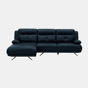 Chaise longue esquerda em pele KAILUA cor azul