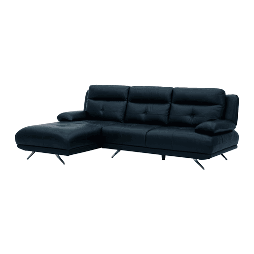 Chaise longue esquerda em pele KAILUA cor azul