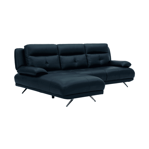 Chaise longue esquerda em pele KAILUA cor azul