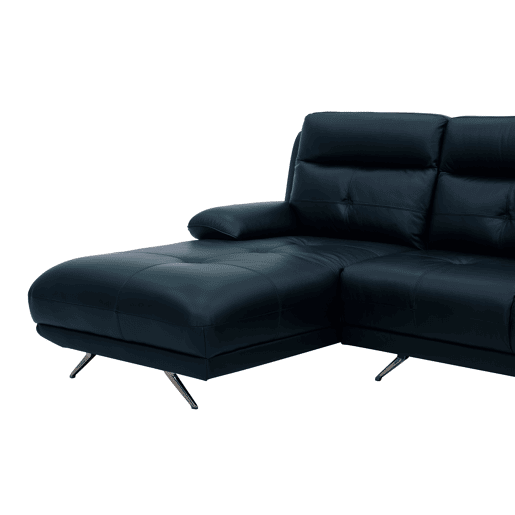 Chaise longue esquerda em pele KAILUA cor azul