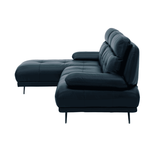 Chaise longue esquerda em pele KAILUA cor azul