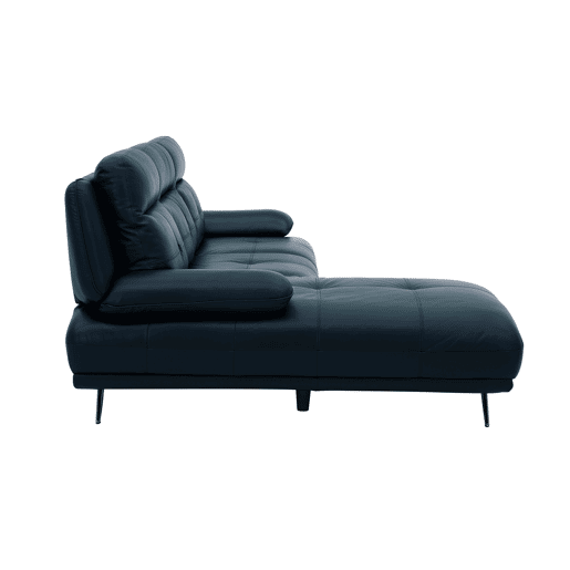 Chaise longue esquerda em pele KAILUA cor azul