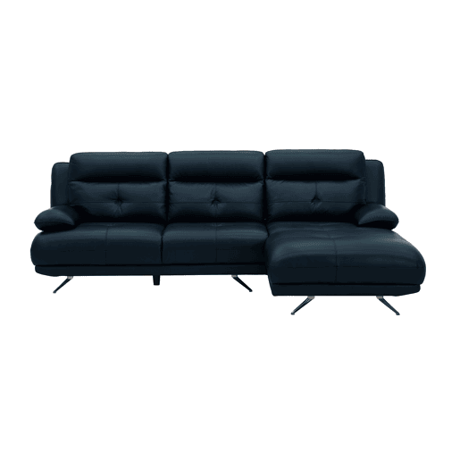 Chaise longue direita em pele KAILUA cor azul