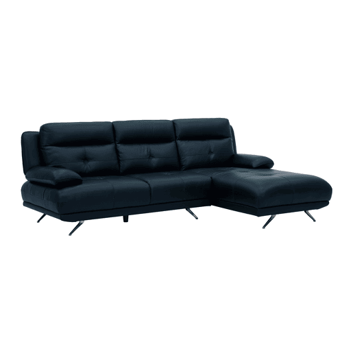 Chaise longue direita em pele KAILUA cor azul