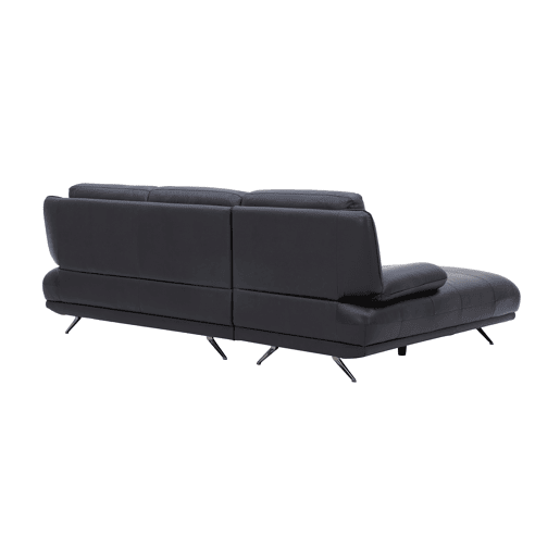 Chaise longue esquerda em pele KAILUA cor preto