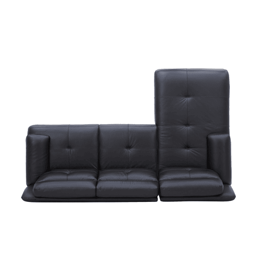 Chaise longue esquerda em pele KAILUA cor preto