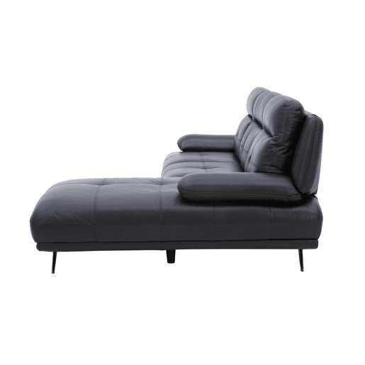 Chaise longue direita em pele KAILUA cor preto