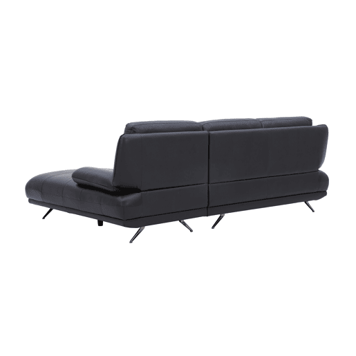 Chaise longue direita em pele KAILUA cor preto