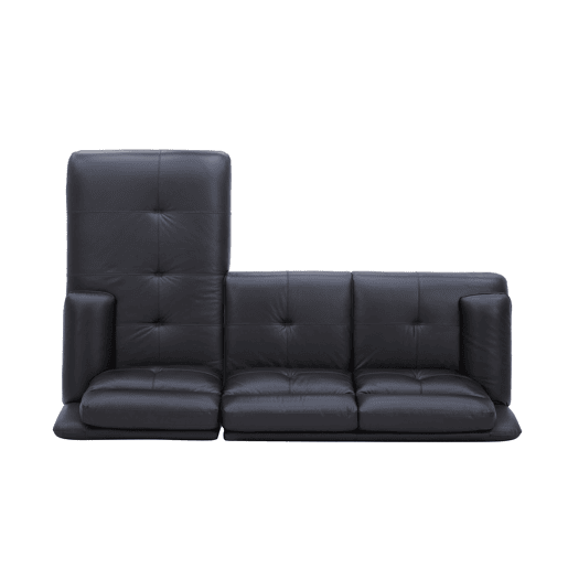 Chaise longue direita em pele KAILUA cor preto