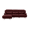 Chaise longue esquerda em pele KAILUA cor vermelho