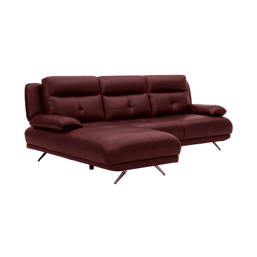 Chaise longue esquerda em pele KAILUA cor vermelho