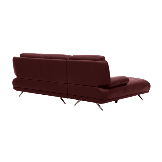 Chaise longue esquerda em pele KAILUA cor vermelho