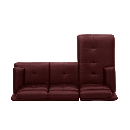 Chaise longue esquerda em pele KAILUA cor vermelho