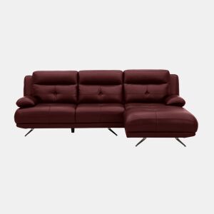 Chaise longue direita em pele KAILUA cor vermelho