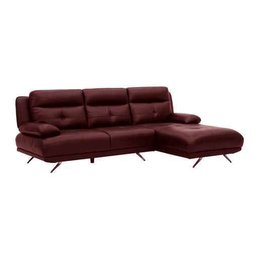 Chaise longue direita em pele KAILUA cor vermelho