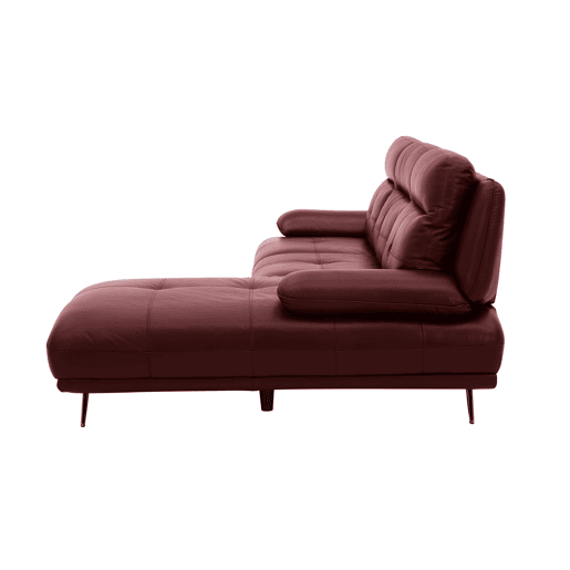 Chaise longue direita em pele KAILUA cor vermelho