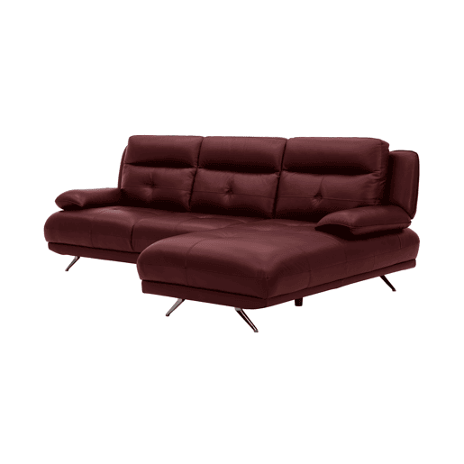 Chaise longue direita em pele KAILUA cor vermelho