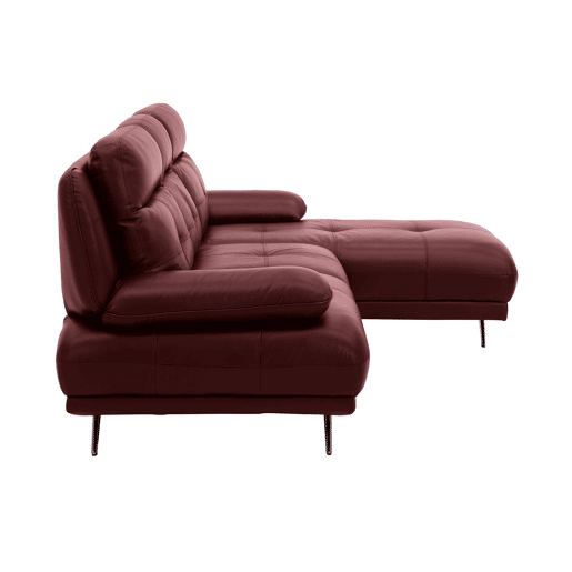 Chaise longue direita em pele KAILUA cor vermelho
