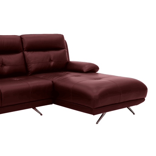 Chaise longue direita em pele KAILUA cor vermelho