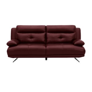 Sofá 3 lugares fixo em pele KAILUA cor vermelho