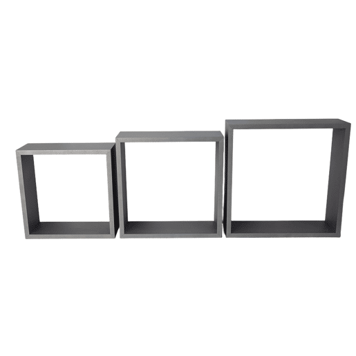 Conjunto de 3 prateleiras quadradas NEXO cor cinza Conjunto de 3 prateleiras quadradas NEXO cor cinza
