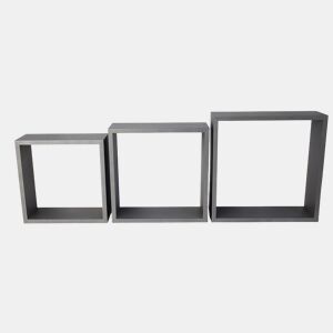 Conjunto de 3 prateleiras quadradas NEXO cor cinza