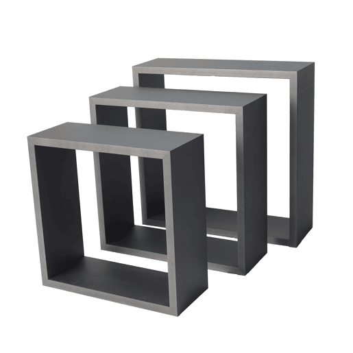 Conjunto de 3 prateleiras quadradas NEXO cor cinza Conjunto de 3 prateleiras quadradas NEXO cor cinza