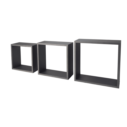 Conjunto de 3 prateleiras quadradas NEXO cor cinza Conjunto de 3 prateleiras quadradas NEXO cor cinza